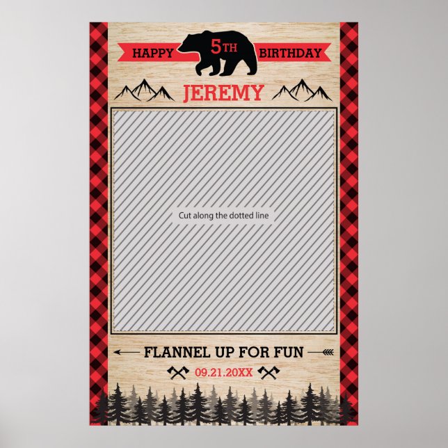 Lumberjack Party Frame Prop for Photo Booth Poster (Front)