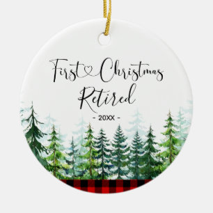 Lumberjack Pine Tree Retired First Christmas Ceramic Tree Decoration