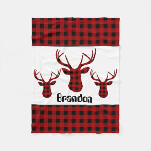 Lumberjack plaid add name baby boys blabket fleece blanket