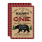 Lumberjack Plaid Bear Birthday Invitation