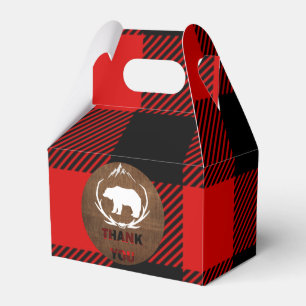 Lumberjack Plaid Birthday Thank you Favour Box