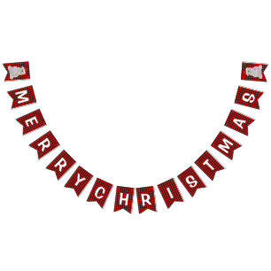 lumberjack plaid Merry Christmas Bunting