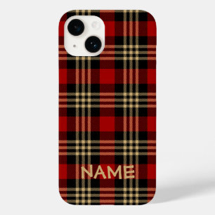Lumberjack Plaid Pattern Custom Name Case-Mate iPh Case-Mate iPhone 14 Case