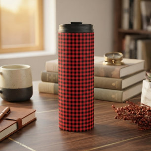 Lumberjack Plaid Seamless Pattern Thermal Tumbler