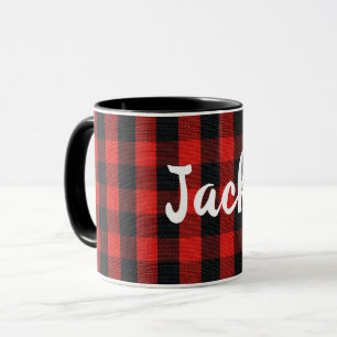 lumberjack plaid with name mug