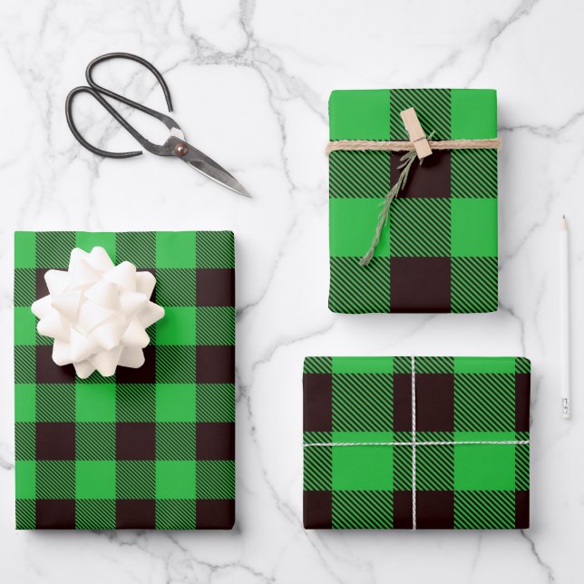 Lumberjack Plaid Wrapping Paper Sheet (Front)