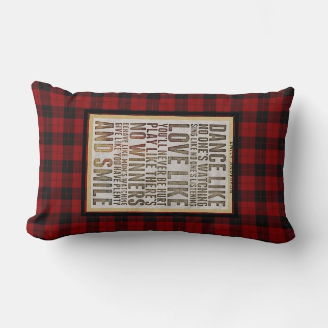 Lumberjack Quote DANCE LIKE NOONES WATCHING Custom Lumbar Cushion (Front)
