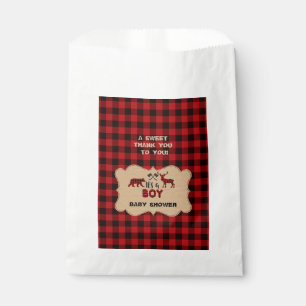 Lumberjack Red Buffalo Little Hunter Baby Shower Favour Bags