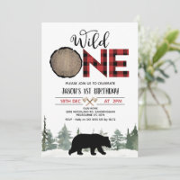 Lumberjack Red Buffalo Plaid Bear 1st Birthday