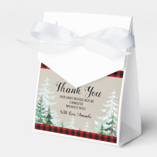 Lumberjack Red Plaid Baby Shower Favor Box