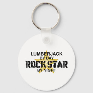 Lumberjack Rock Star by Night Key Ring