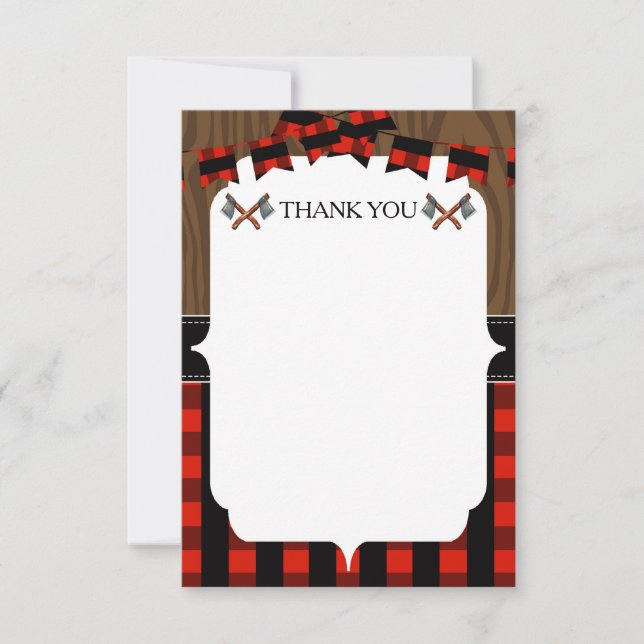 Lumberjack Rustic Thank You Card (Front)