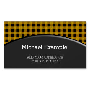 Lumberjack Style - yellow fabric + your ideas Magnetic Business Card