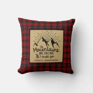 Lumberjack The Mountains Are Calling Personalised Cushion