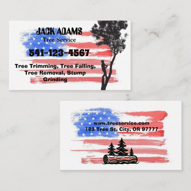 Lumberjack Tree Service Business Card (Front/Back)