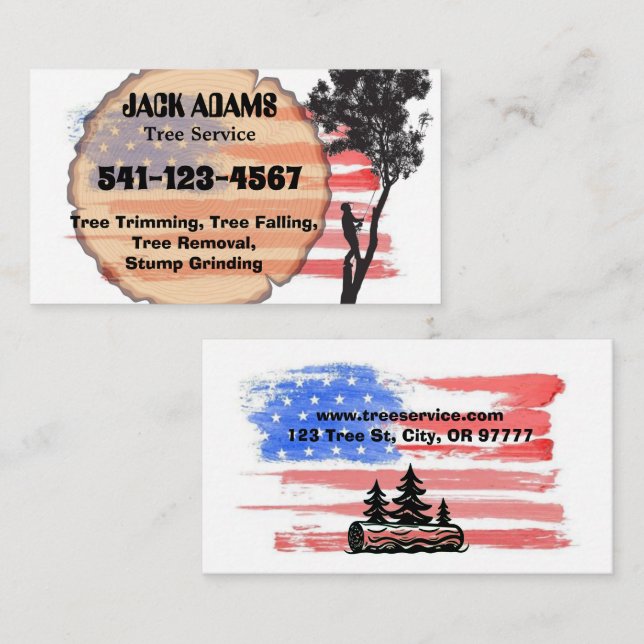 Lumberjack Tree Service Business Card (Front/Back)