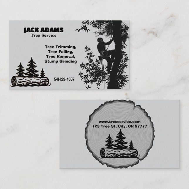 Lumberjack Tree Service Business Card (Front/Back)