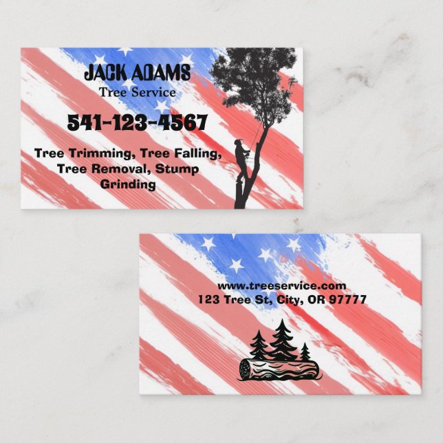 Lumberjack Tree Service Business Card (Front/Back)