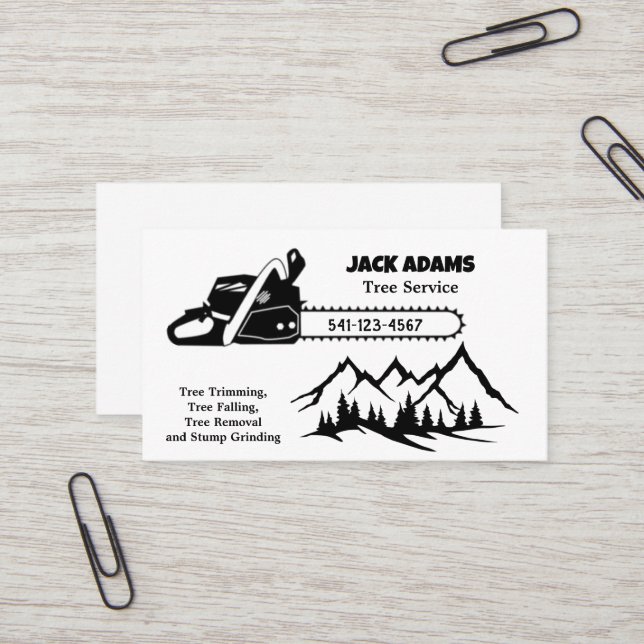 Lumberjack Tree Service Business Card (Front/Back In Situ)