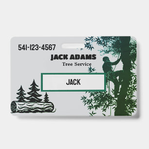 Lumberjack Tree Service Business Card ID Badge
