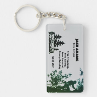 Lumberjack Tree Service Business Card Key Ring