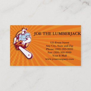 Lumberjack Tree Surgeon Arborist Chainsaw Retro Business Card