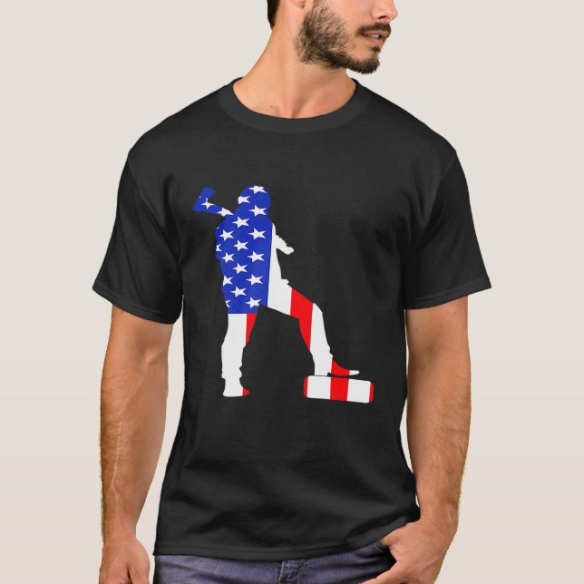 Lumberjack Usa Flag American Inside Me Forest Wood T-Shirt (Front)