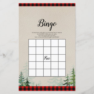 Lumberjack Watercolor Bingo Game