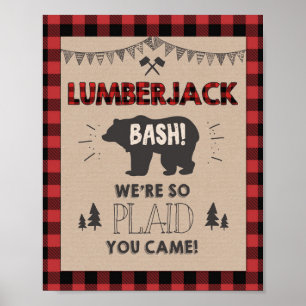 Lumberjack Welcome Sign Table sign Plaid bear