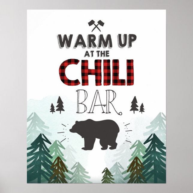 Lumberjack Wild One Forest Trees Chilli Bar Sign (Front)