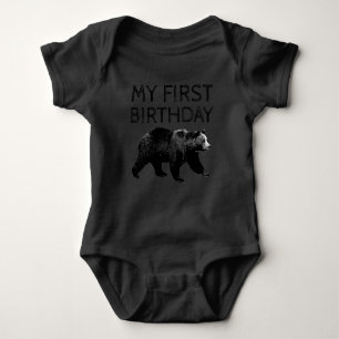 Lumberjack Woodland Bear First Birthday Shirts