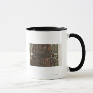 Lumberjacks Cutting Down a Redwood Tree Mug