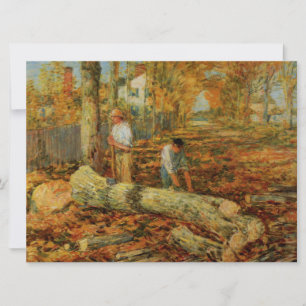 Lumberjacks Cutting Wood (by Childe Hassam)