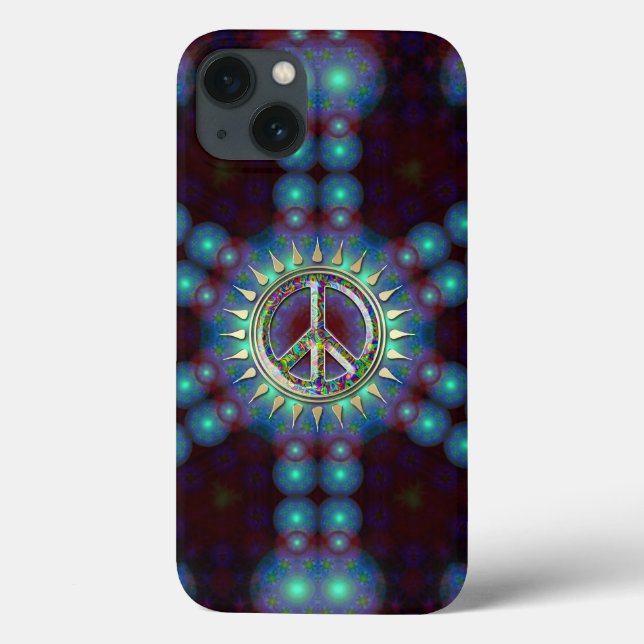 LumiBlue Groovy Peace Sign Case-Mate iPhone Case (Back)
