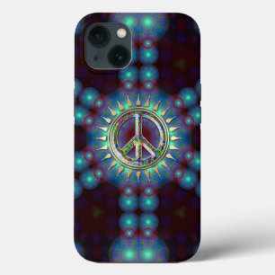 LumiBlue Groovy Peace Sign iPhone 13 Case