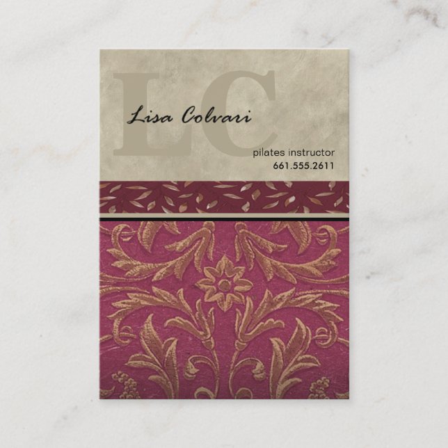 Lumiére Professional Custom Baroque Business Card (Front)