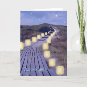 Luminarias on the Beach Path Holiday Card