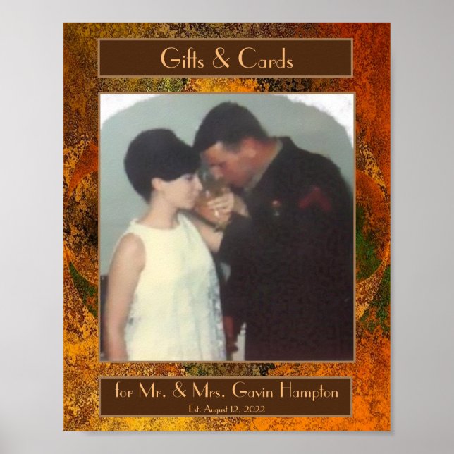 "Luminaries" Fall Wedding Gift Table Poster  (Front)