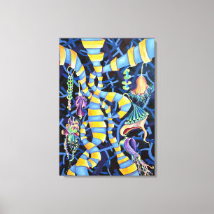 Luminescence Lady slipper Orchid Exotic Painting Canvas Print
