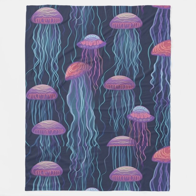 Luminescent bedspread - Light jellyfish Fleece Blanket (Front)