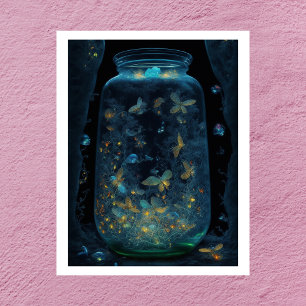 Luminescent Butterflies Digital Art Poster