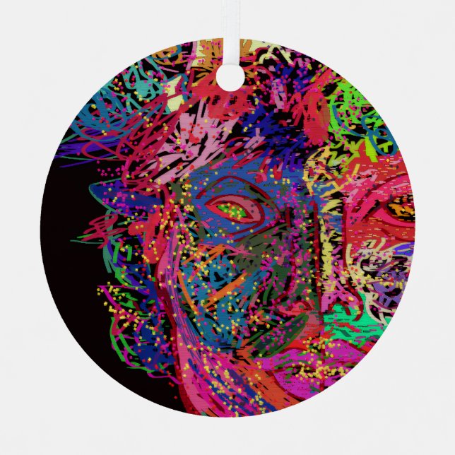 Luminescent Female Silhouette Metal Ornament (Front)