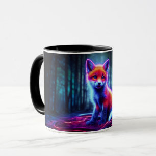Luminescent fox animal deep dark woodland mug