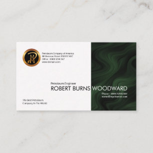Luminescent Green Oil Slick Wave Column Chemist Business Card