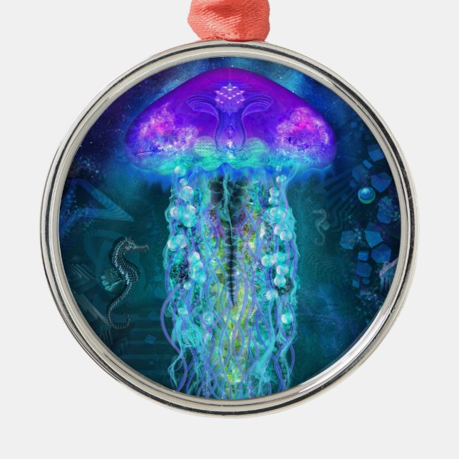 Luminescent Jellyfish Metal Tree Decoration (Front)