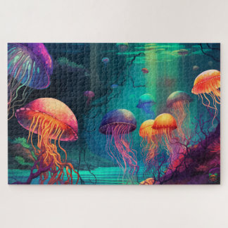 🐙Luminescent Reef: Jellyfish Dreams 🌊 Jigsaw Puzzle