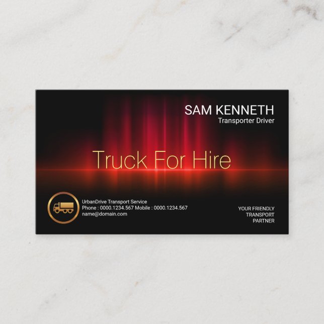 Luminescent Sound Waves Energetic Transportation Business Card (Front)