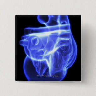 Luminescent view of the human heart 15 cm square badge