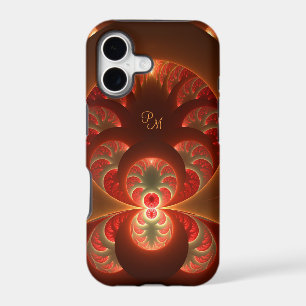 Luminous abstract modern Fractal Art Monogram