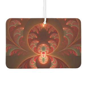 Luminous abstract modern orange red Fractal Car Air Freshener